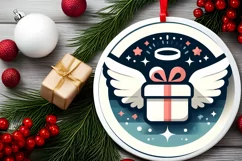 Round Christmas Ornament Sublimation|Clipart Product Image 1