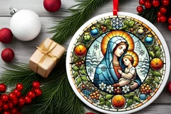 Round Christmas Ornament Sublimation|Clipart Product Image 1