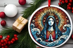 Round Christmas Ornament Sublimation|Clipart Product Image 1