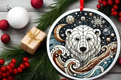 Round Christmas Ornament Sublimation|Clipart Product Image 1