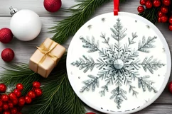 Round Christmas Ornament Sublimation|Clipart Product Image 2