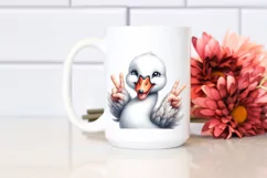 Funny Swan Victory Sign Clipart Product Image 2