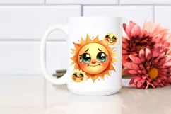 Watercolor Expressive Sun with Big Eyes PNG Product Image 2