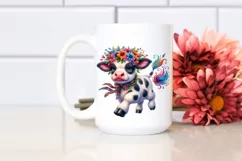 Goofy Baby Cow Running PNG Product Image 2