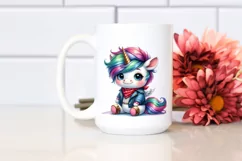 Happy Baby Unicorn Sitting PNG Product Image 2