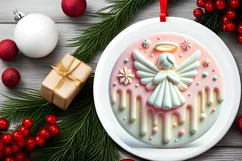 Round Christmas Ornament Sublimation|Clipart Product Image 1