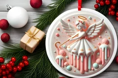 Round Christmas Ornament Sublimation|Clipart Product Image 1