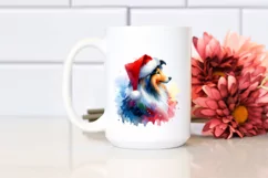 Cute Dog with Santa Hat, Summer PNG Product Image 2