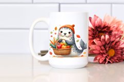 Cute Baby Seal Holding Autumn Basket Product Image 2