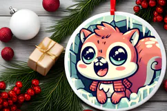 Round Christmass Ornament PNG Product Image 2