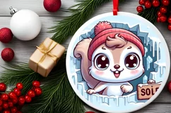 Round Christmas Ornament Sublimation|Clipart Product Image 2