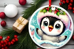 Round Christmas Ornament Sublimation|Clipart Product Image 1