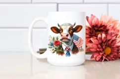 Contempt Highland Cow with Flower Clipart Product Image 2