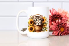 Cute Baby Highland Cow with Sunflower PNG Product Image 2