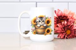 Cute Baby Cat Wood Bucket PNG Product Image 2