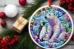 Round Christmas Ornament Sublimation|Clipart Product Image 1