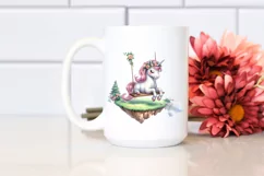 Cute Unicorn Playing on Swing | Clipart Product Image 2
