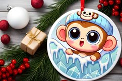 Round Christmas Ornament Sublimation|Clipart Product Image 1