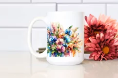 Sweet Pea Stained Watercolor Splash | Sublimation | Clipart Product Image 2