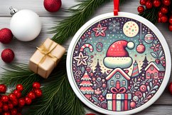 Round Christmas Ornament Sublimation|Clipart Product Image 2