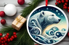 Round Christmas Ornament Sublimation|Clipart Product Image 2