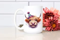 Cow Goofy Eyes Party Hat Portrait | Sublimation | Clipart Product Image 2