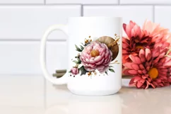 Shiny Peonies Made of Shiny Like Material with Small Golden Product Image 2