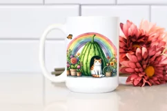 Cat House with Rainbow Watercolor | Sublimation | Clipart Product Image 2