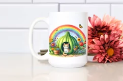 Cat House with Rainbow Watercolor | Sublimation | Clipart Product Image 2