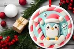 Round Christmas Ornament Sublimation|Clipart Product Image 1