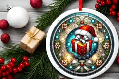 Round Christmas Ornament Sublimation|Clipart Product Image 1