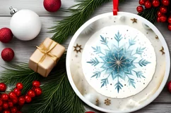 Round Christmas Ornament Sublimation|Clipart Product Image 2