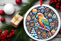 Round Christmas Ornament Sublimation|Clipart Product Image 1