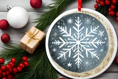 Round Christmas Ornament Sublimation|Clipart Product Image 2