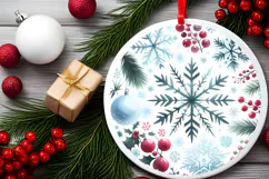 Round Christmass Ornament PNG Product Image 2