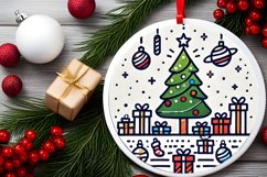 Round Christmas Ornament Sublimation|Clipart Product Image 2