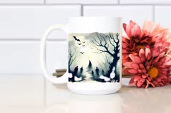 Simple Halloween Scene with Eerie Echoes PNG Product Image 2