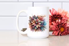 Abstract Pastel Wooden Small Stained Zinnia Clipart Product Image 2