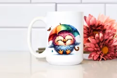 Whimsical Owl Watercolor Art Clipart Product Image 2