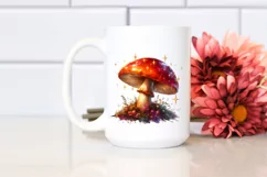 Glossy Mushroom Watercolor Splash PNG Product Image 2