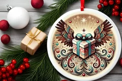Round Christmas Ornament Sublimation|Clipart Product Image 1