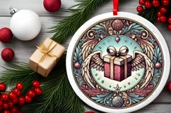 Round Christmas Ornament Sublimation|Clipart Product Image 1