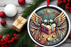 Round Christmas Ornament Sublimation|Clipart Product Image 1