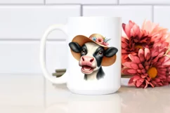 Cow Sun Hat Portrait Smiling | Sublimation | Clipart Product Image 2