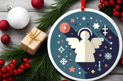 Round Christmas Ornament Sublimation|Clipart Product Image 1
