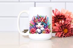 Colorful Baby Unicorn with Lei PNG Product Image 2