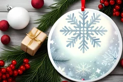 Round Christmas Ornament Sublimation|Clipart Product Image 2