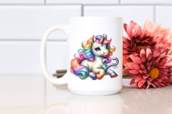 Colorful Baby Unicorn with Clue PNG Product Image 2