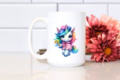 Colorful Baby Unicorn with Clue PNG Product Image 2