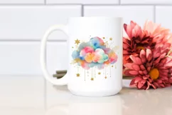 Colorful Watercolor Cloud Small Golden Foil Product Image 2